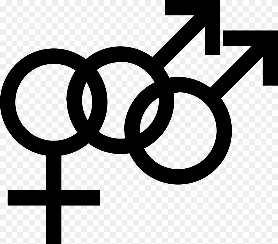 This Free Icons Design Of Male Bisexuality Symbol, Gray Png