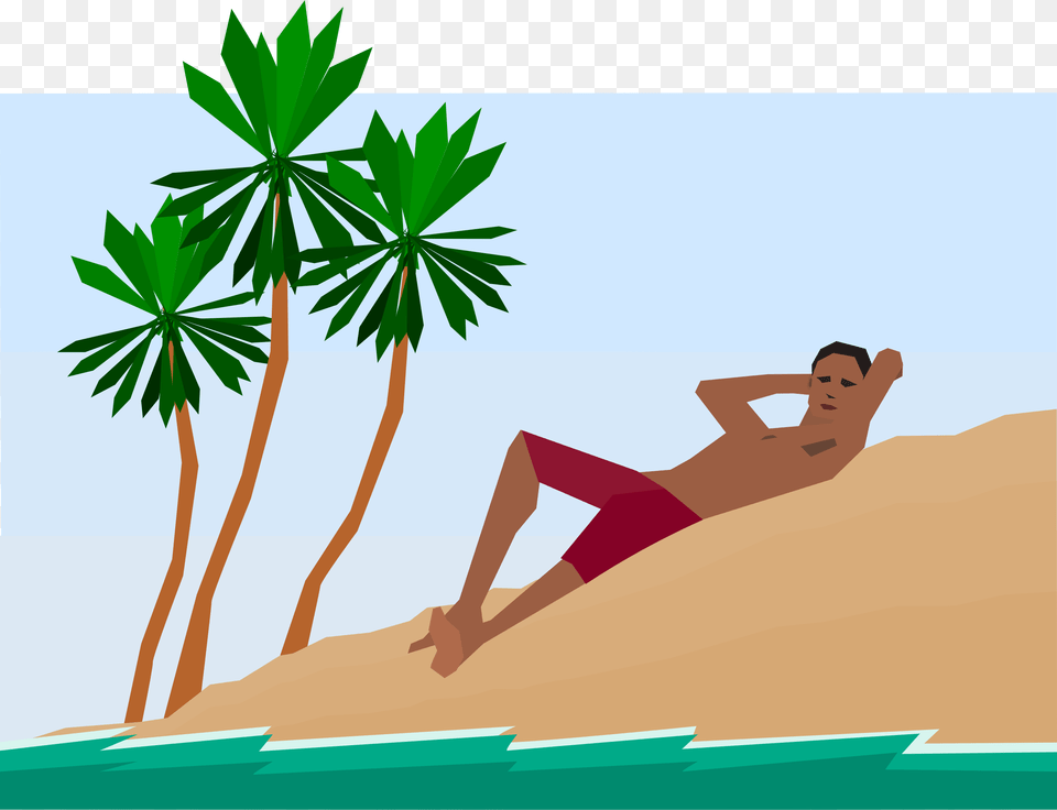 This Icons Design Of Man Under Palm Trees, Palm Tree, Plant, Summer, Tree Free Png Download