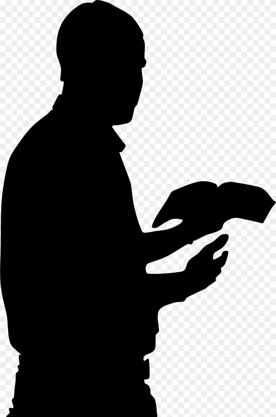 This Icons Design Of Man With Bible In Hand, Gray Free Png Download