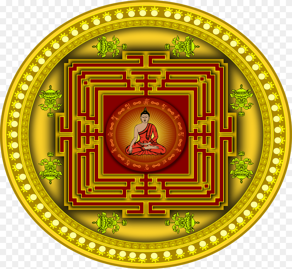 This Icons Design Of Mandala With Buddha, Adult, Man, Male, Person Free Png
