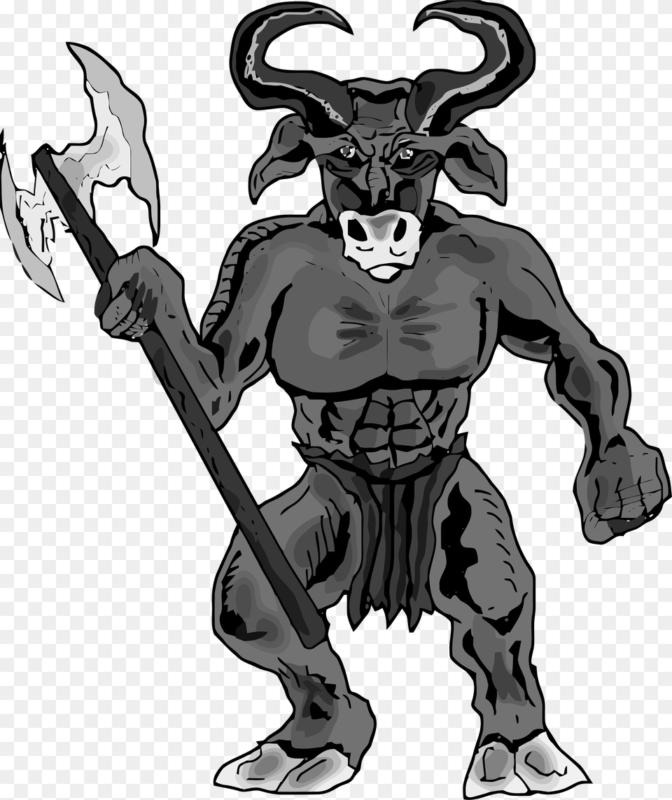 This Icons Design Of Minotaur Grayscale, Baby, Person, Face, Head Free Png