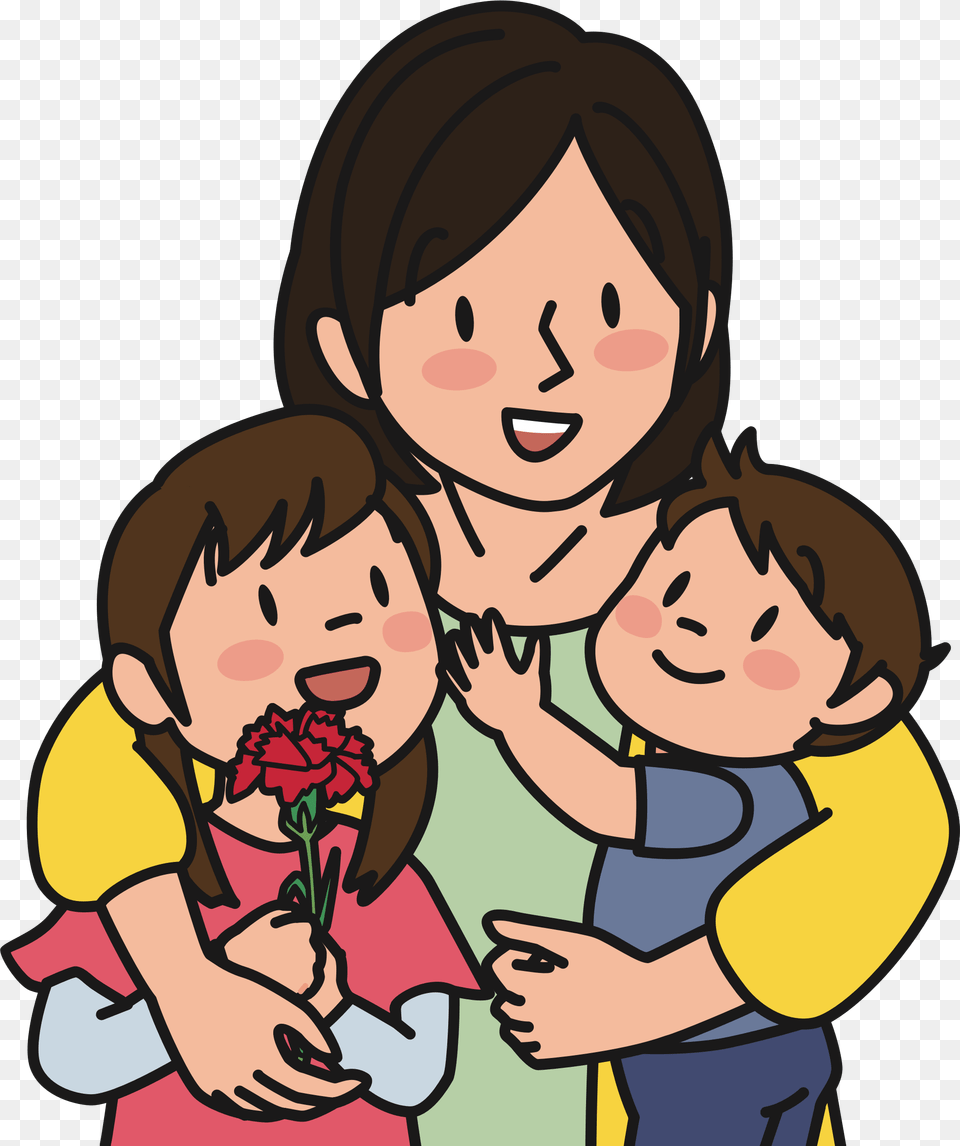 This Free Icons Design Of Mother And Children, People, Person, Publication, Comics Png