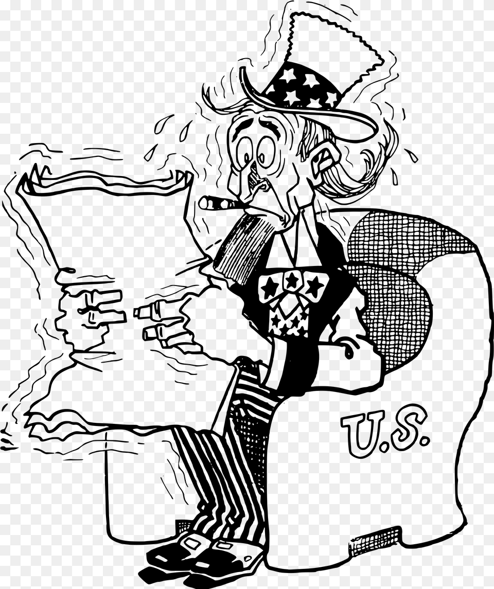 This Icons Design Of Nervous Uncle Sam, Gray Free Transparent Png