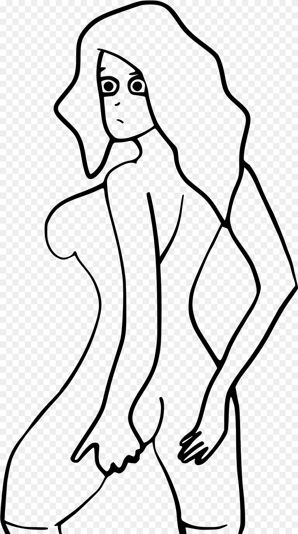 This Icons Design Of Nude Woman Looking Back, Gray Free Transparent Png