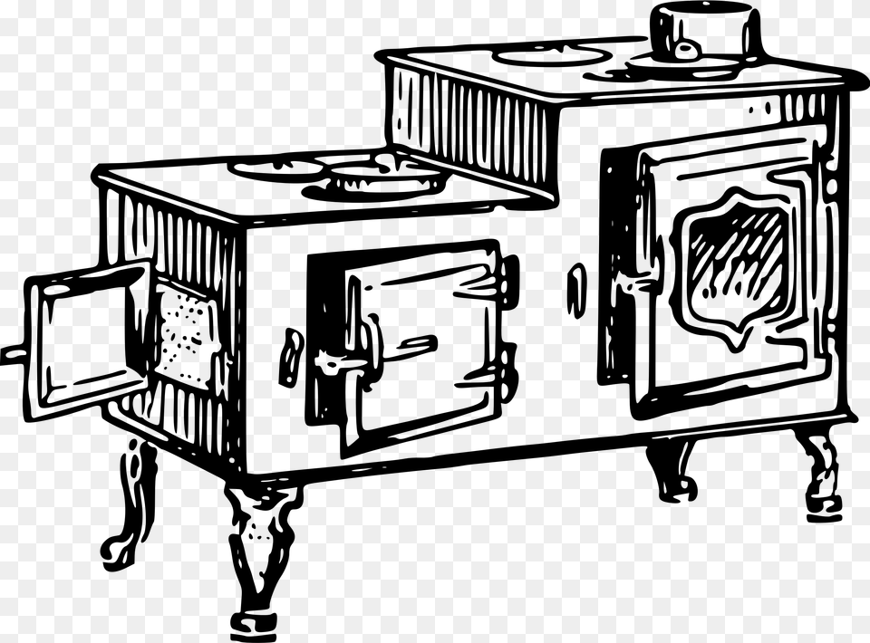 This Icons Design Of Old Fashioned Stove, Gray Free Png Download