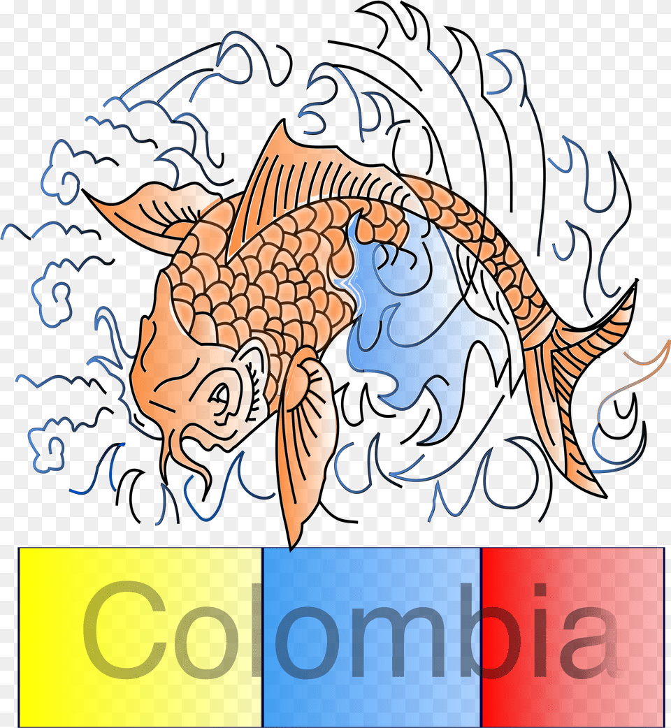 This Icons Design Of Pez Koi Colombiano, Animal, Sea Life, Fish Free Png