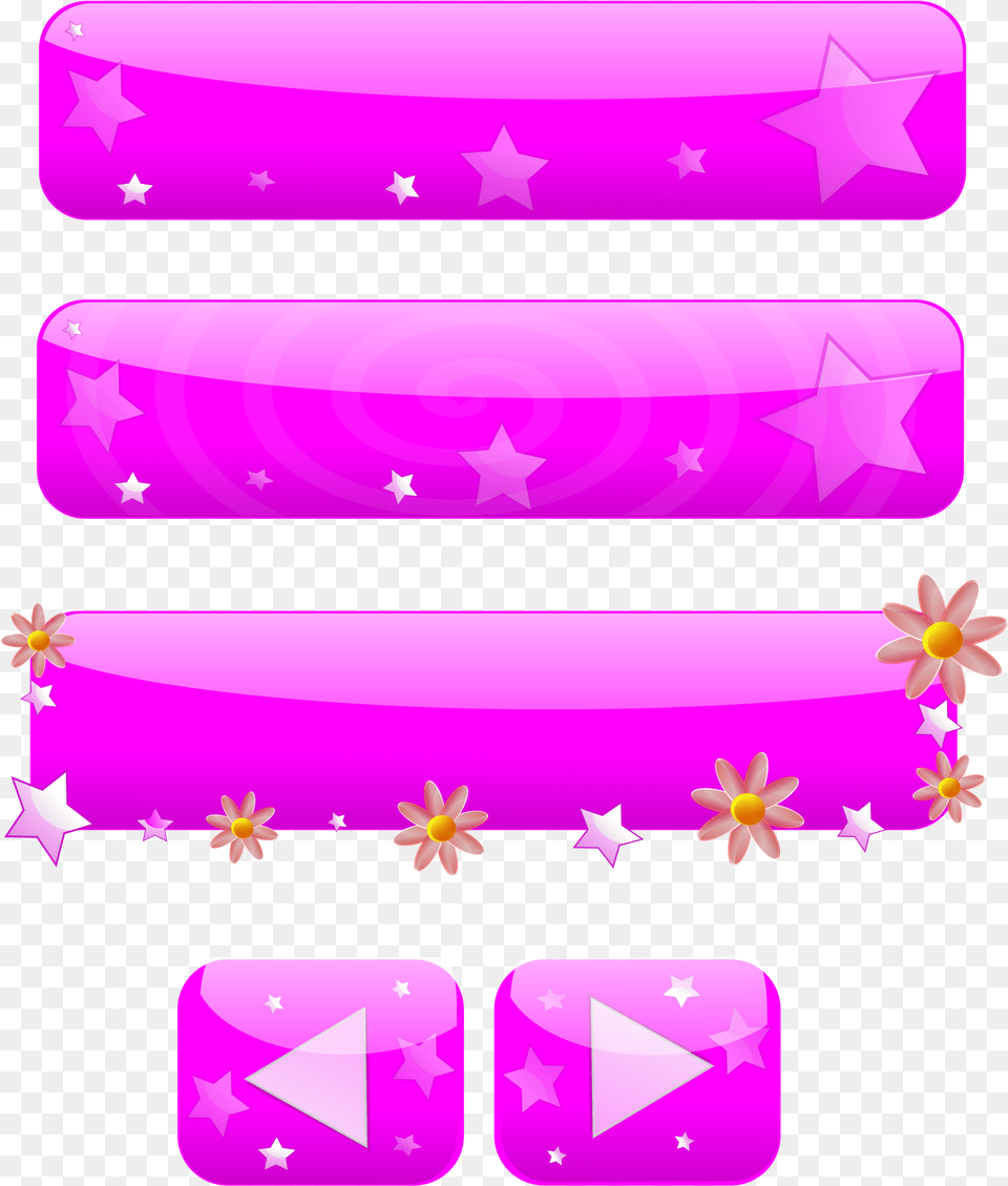 This Icons Design Of Pink Girl Buttons, Purple Free Transparent Png