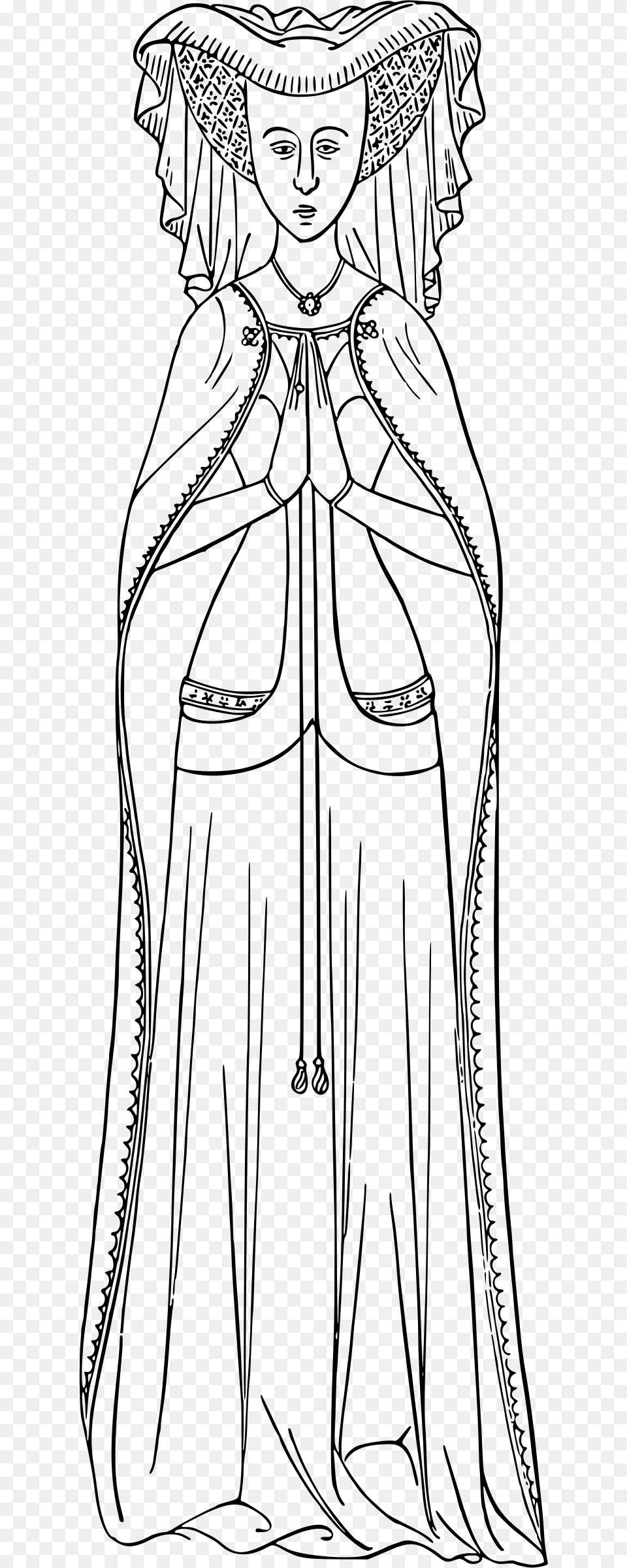 This Icons Design Of Praying Lady, Gray Free Transparent Png