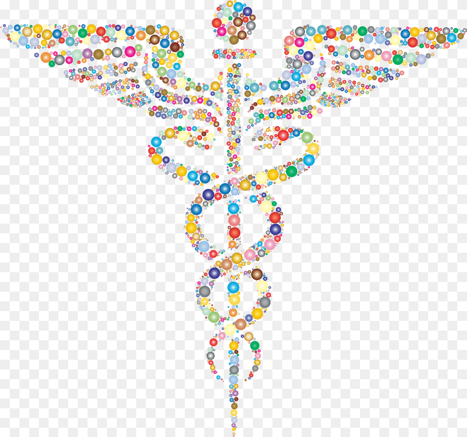This Free Icons Design Of Prismatic Caduceus Circles Transparent Doctor Snake Logo, Accessories, Art, Jewelry, Necklace Png Image