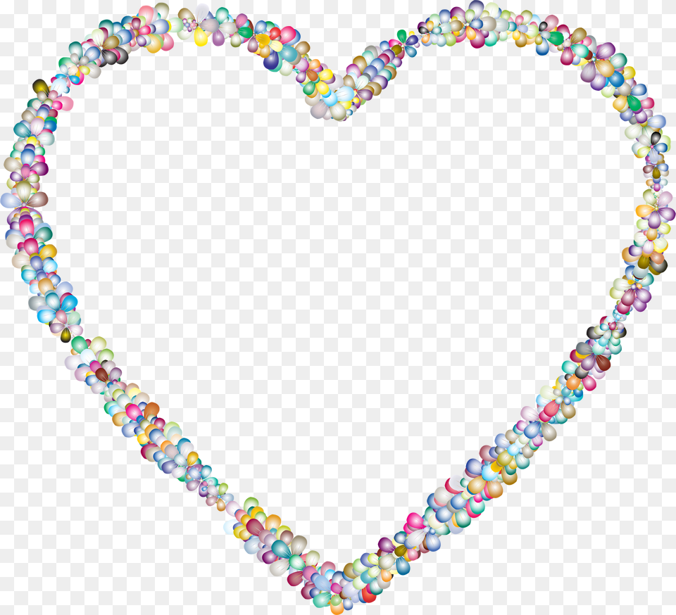 This Icons Design Of Prismatic Floral Heart, Accessories, Jewelry, Necklace, Bead Free Png Download