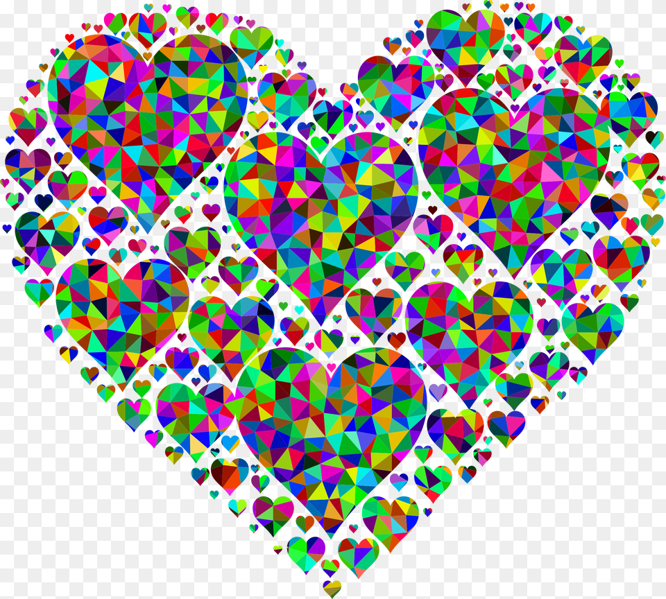 This Icons Design Of Prismatic Low Poly Hearts, Art, Pattern, Heart Free Png