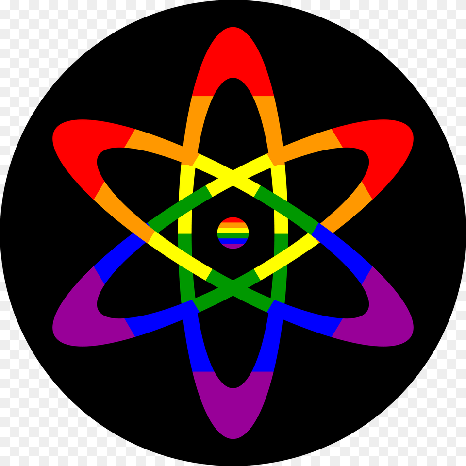 This Icons Design Of Rainbow Flag Atom Icon, Cross, Symbol, Light Free Png