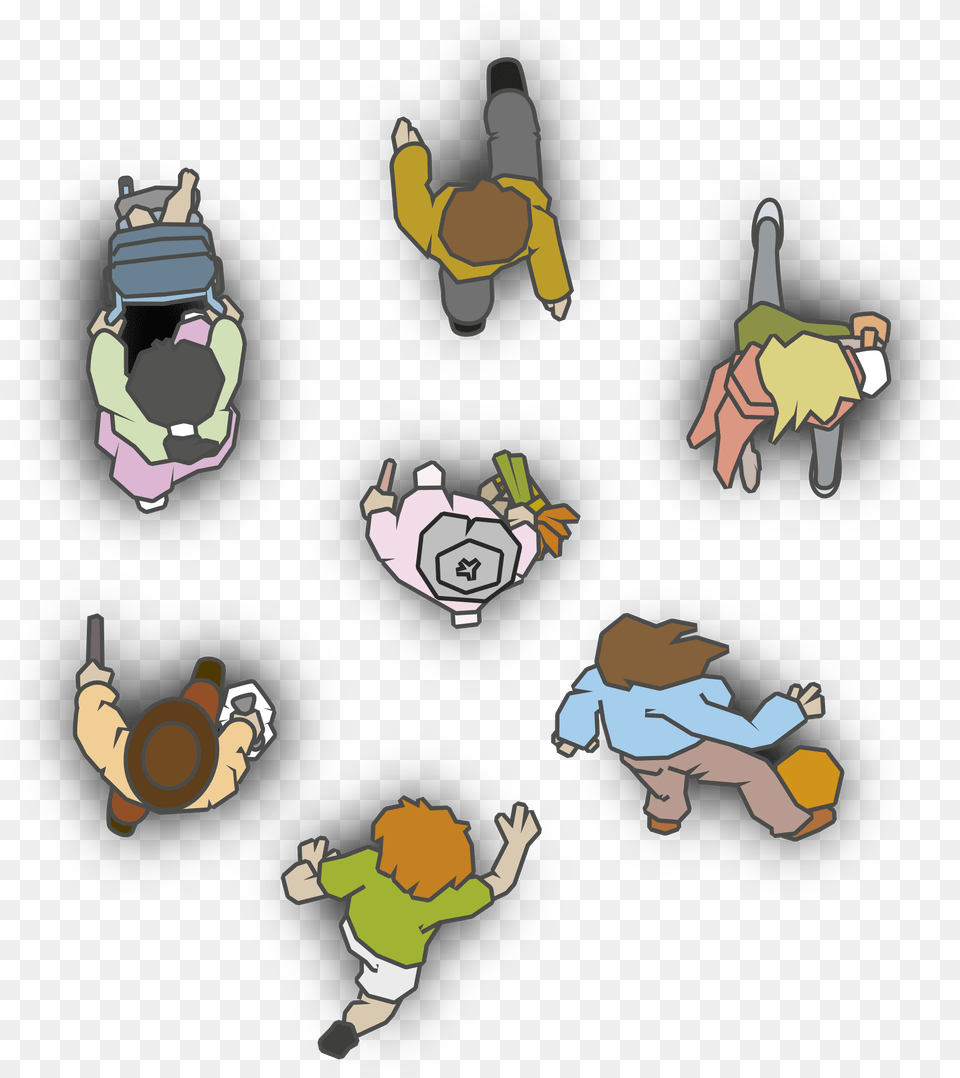 This Icons Design Of Seven Walking Pedestrians, Person, Baby Free Png