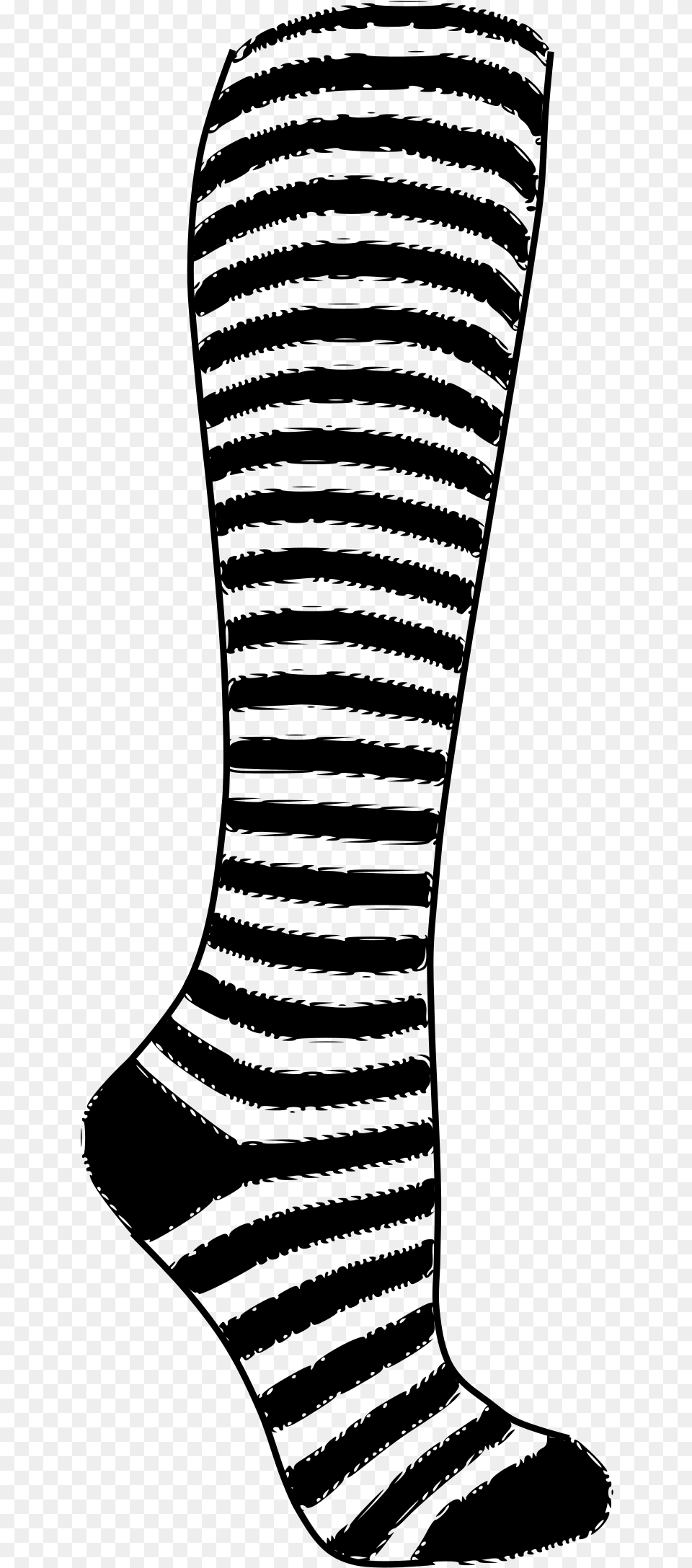 This Free Icons Design Of Striped Sock, Gray Png Image