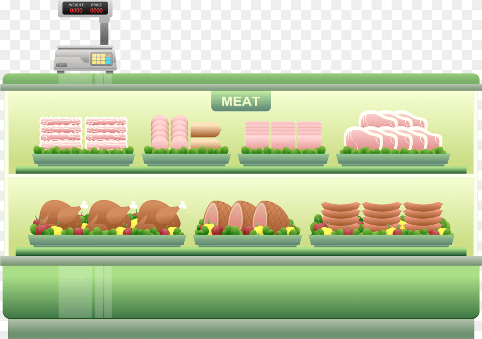 This Icons Design Of Supermarket Meat Counter Deli Counter Deli Clip Art, Shop, Butcher Shop, Dessert, Birthday Cake Free Png