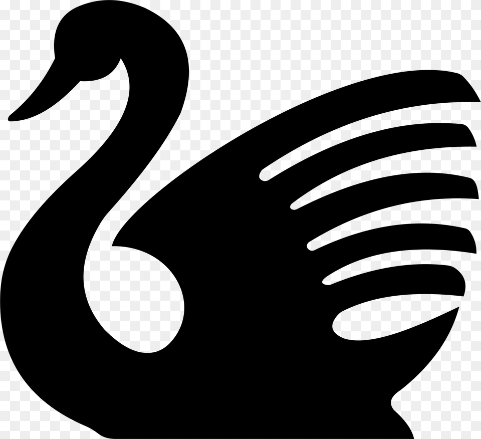 This Free Icons Design Of Swan Silhouette, Gray Png