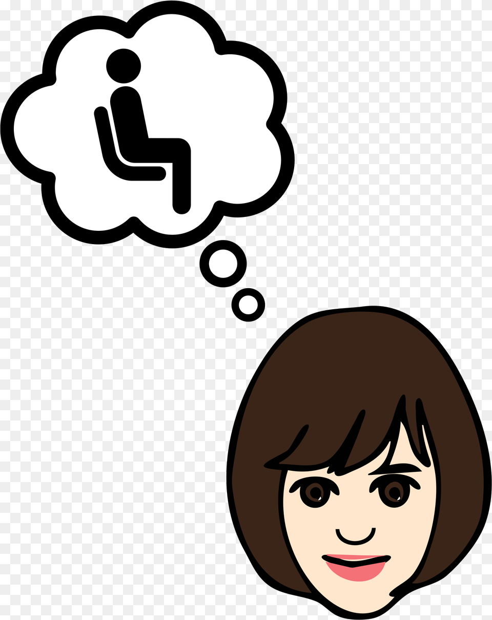 This Icons Design Of Thinking About Sitting, Stencil, Face, Head, Person Free Png Download