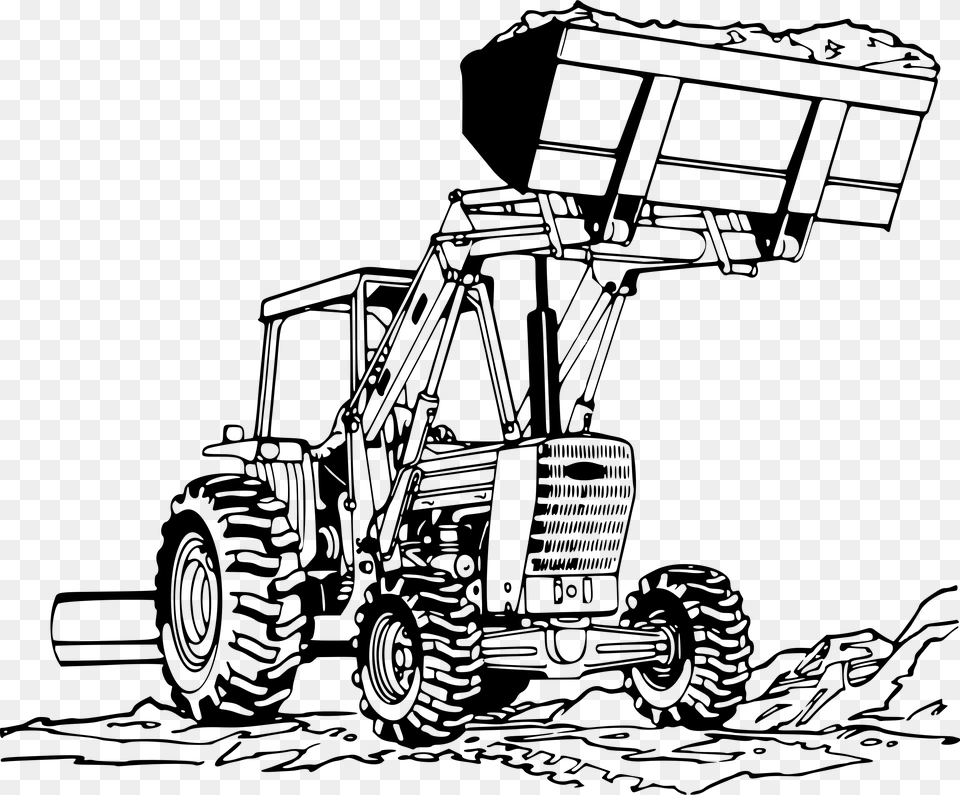 This Free Icons Design Of Tractor Loader, Gray Png Image