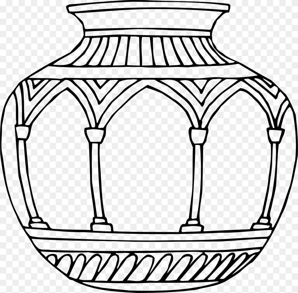 This Free Icons Design Of Vase 10 Line Drawing, Gray Png