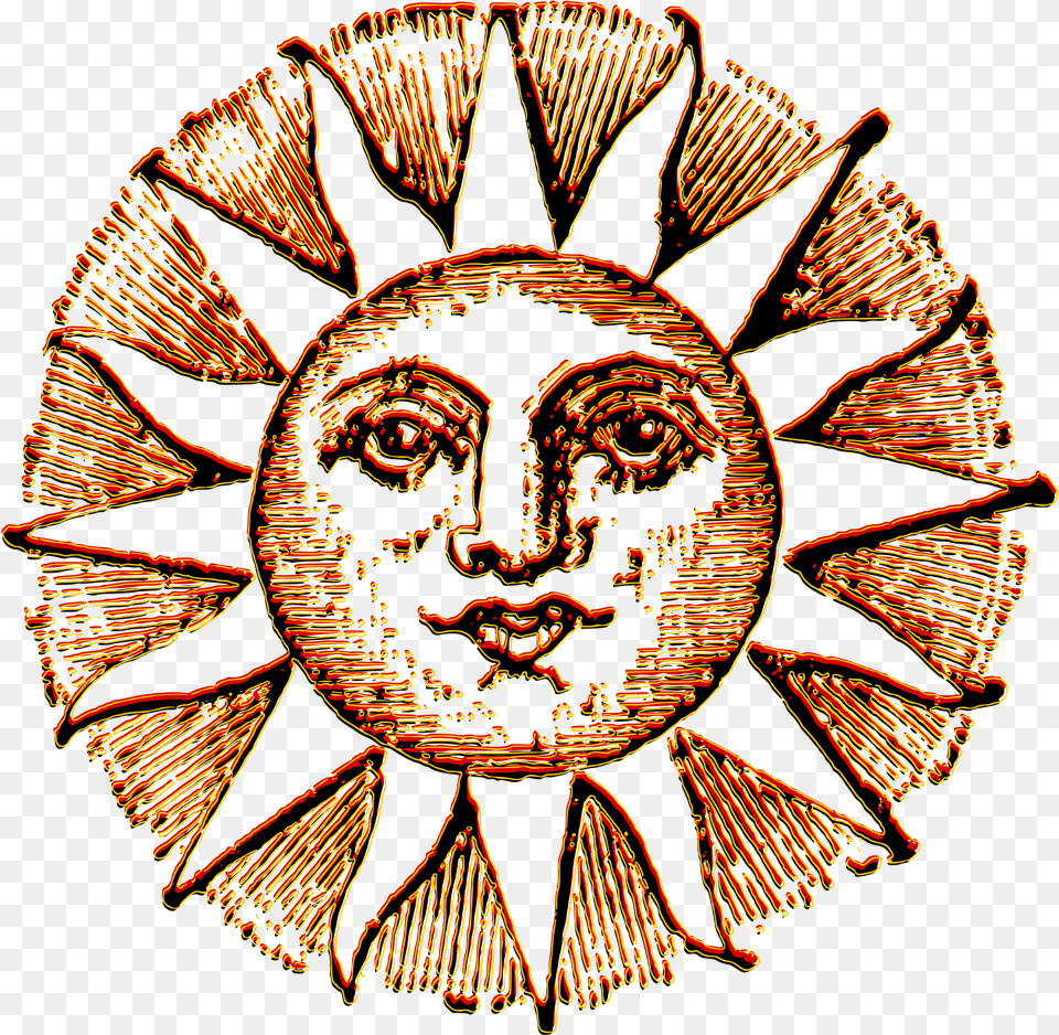 This Free Icons Design Of Vintage Sun, Emblem, Symbol, Logo, Face Png Image