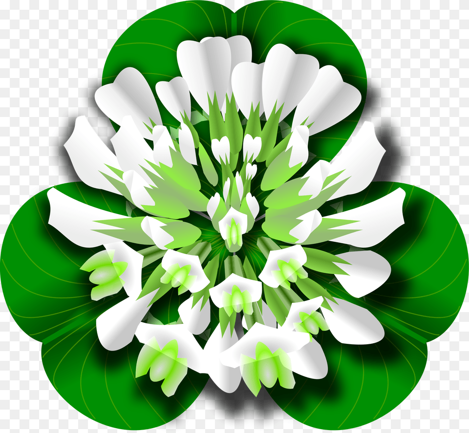 This Free Icons Design Of White Clover Flower, Art, Green, Graphics, Plant Png Image