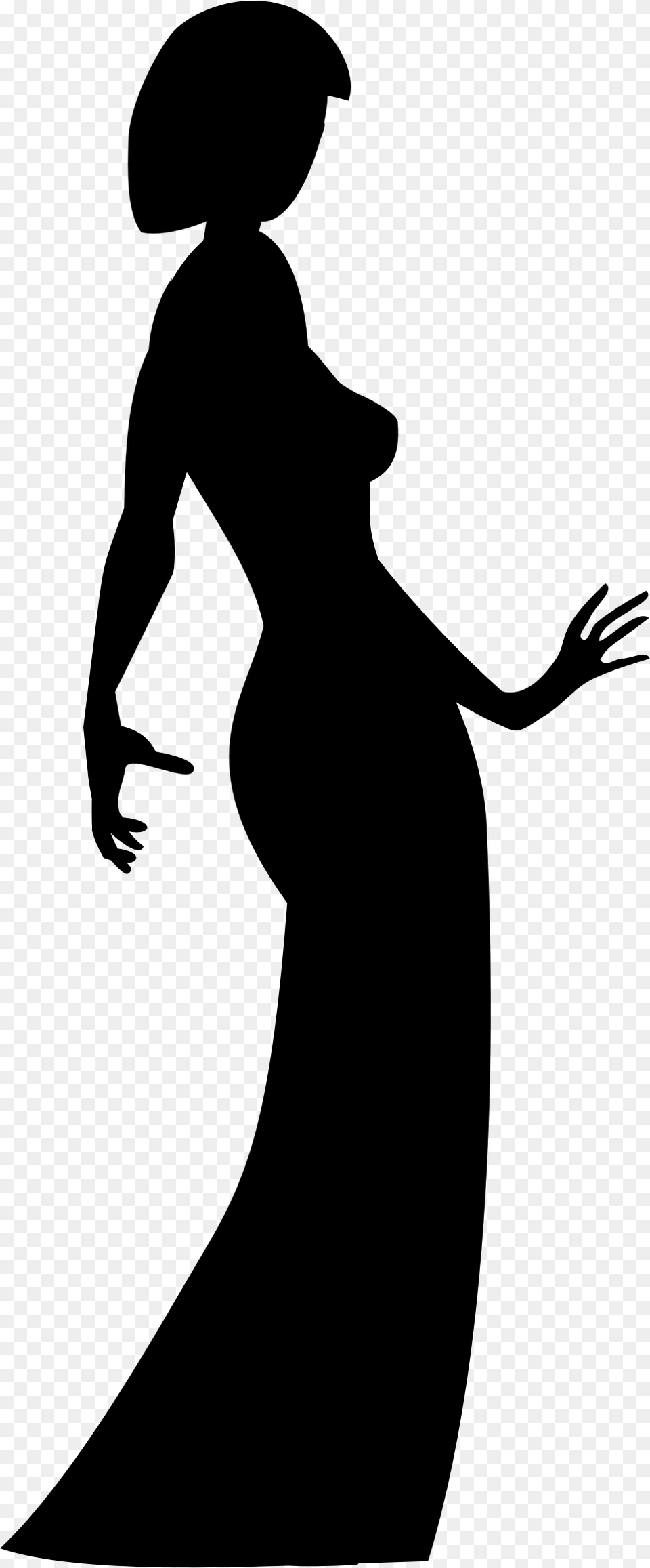 This Icons Design Of Woman In Dress Silhouette, Gray Free Png