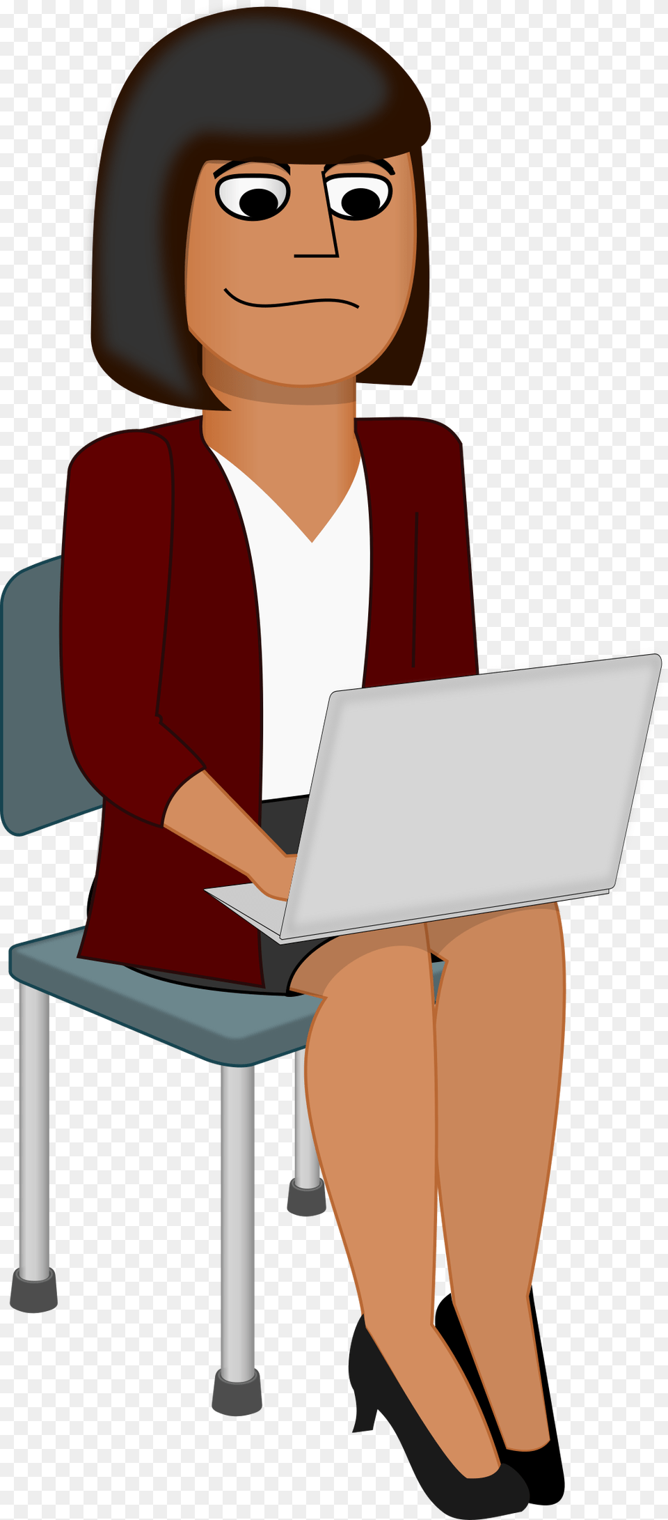 This Free Icons Design Of Young Woman With Laptop, Computer, Sitting, Electronics, Person Png Image