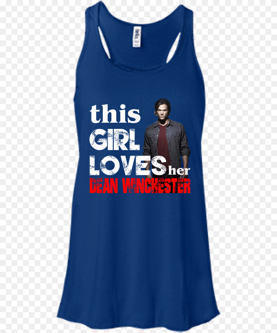 This Girl Loves Her Dean Winchester Shirt Hoodie Tank Supernatural Season 4, Clothing, Tank Top, Adult, Person Free Png