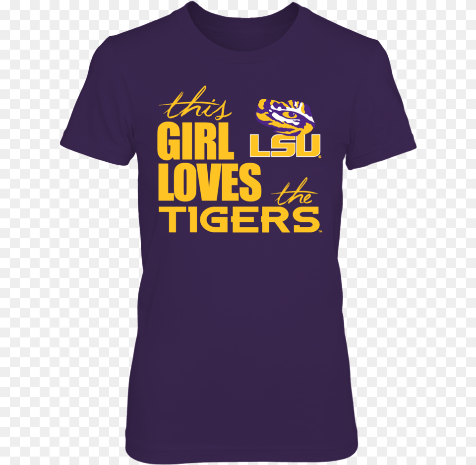 This Girl Loves The Lsu Tigers T Shirt Fanmats Ul Lafayette Lsu House Divided Rug, Clothing, T-shirt Png