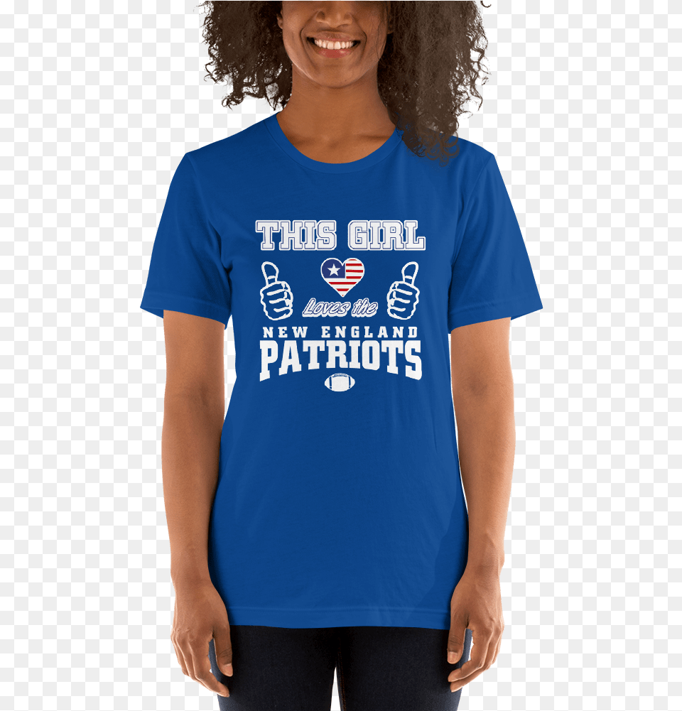 This Girl Patriots Mockup Front Womens 2 True Royal T Shirt, Clothing, T-shirt, Adult, Female Png