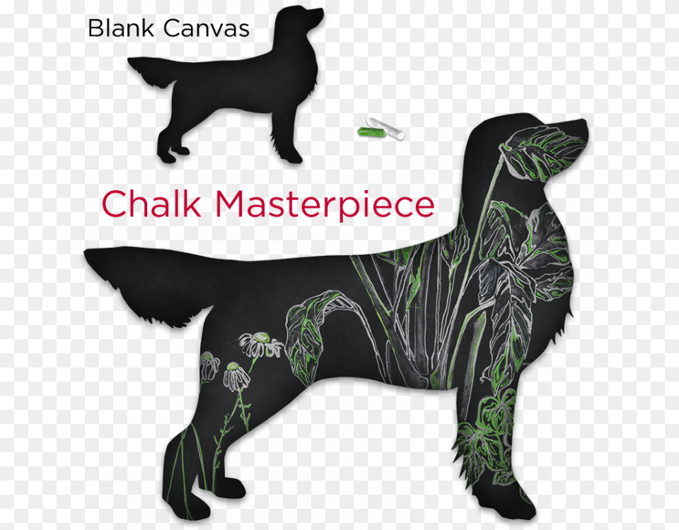 This Golden Retriever Chalkboard Dog Is A Large Re Positionable Dog, Animal Png