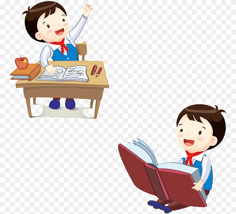 This Graphics Is Cartoon Student Character Elements, Person, Reading, Book, Publication Free Png