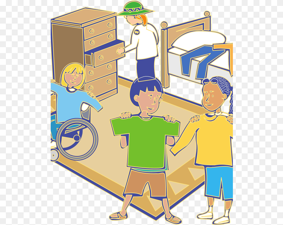 This Graphics Is Dressing About Bed Bedroom Child Getting Dressed Clipart, Person, Boy, Male, Furniture Free Png