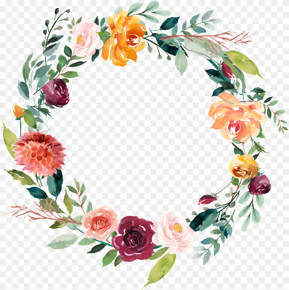 This Graphics Is Garland Vector About Watercolorflowers Watercolor Flower Frame, Plant, Rose, Art, Floral Design Free Transparent Png