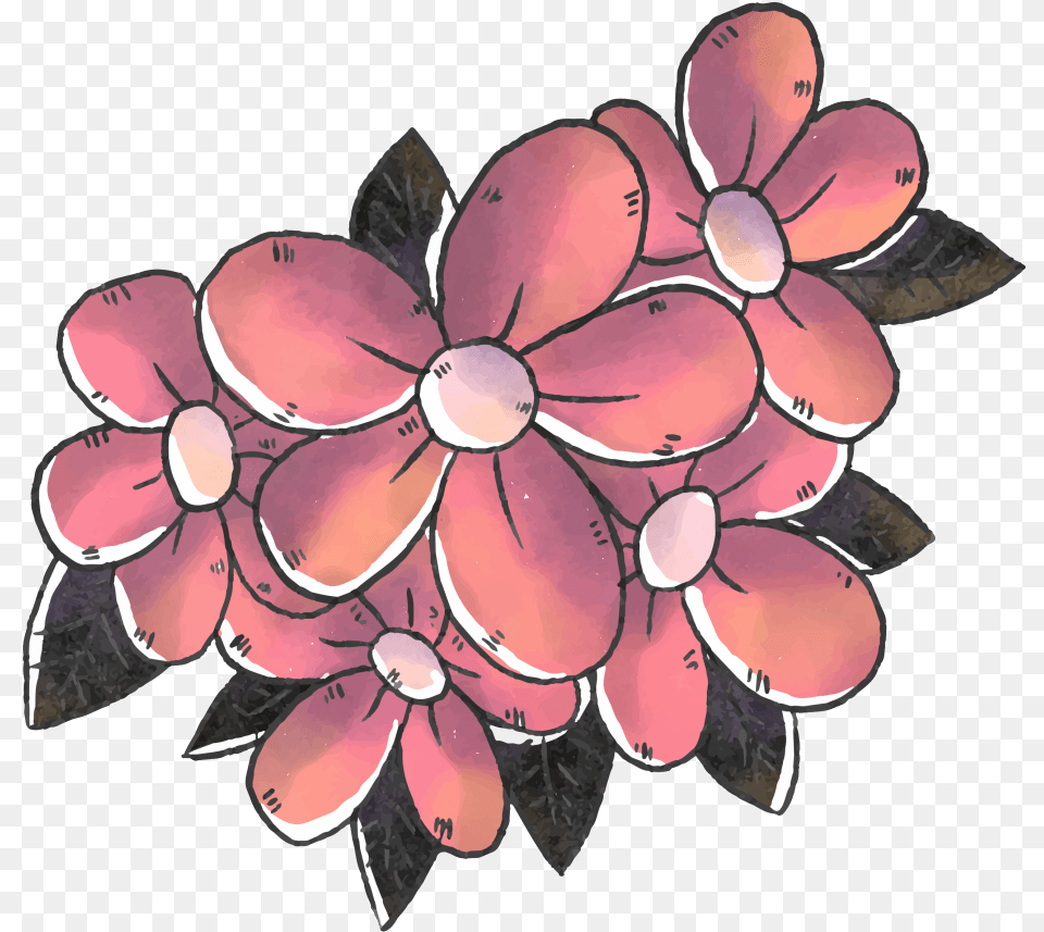 This Graphics Is Hand Drawn Cartoon Flower Decoration Artificial Flower, Accessories, Dahlia, Plant, Floral Design Free Png