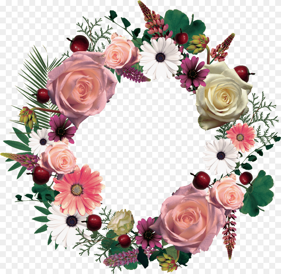 This Graphics Is Hand Painted Flower Garland Portable Network Graphics, Plant, Rose, Art, Collage Free Transparent Png