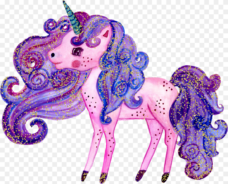 This Graphics Is Hand Painted Pink Unicorn Transparent, Art, Pattern, Purple, Face Png