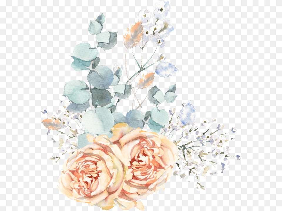 This Graphics Is Hand Painted Wedding Scene Flowers Garden Roses, Rose, Plant, Pattern, Flower Bouquet Free Png