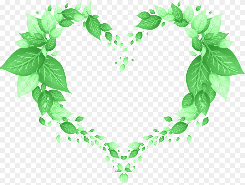 This Graphics Is Leaf Border About Green Heartshape, Plant, Vine Png