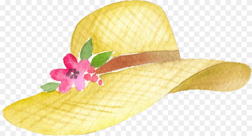 This Graphics Is Lovely Flower Straw Hat Transparent Hat, Clothing, Sun Hat, Cowboy Hat Free Png Download