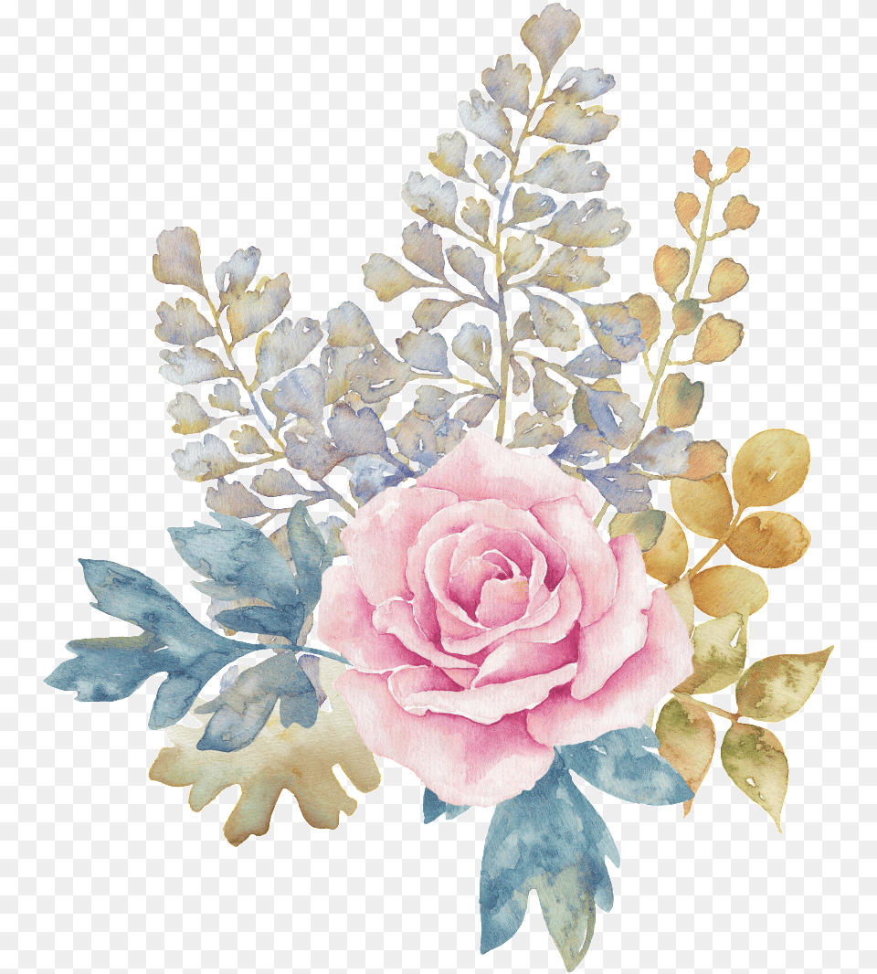 This Graphics Is Pastel Flower Decorative Background Flower Watercolor, Rose, Plant, Flower Arrangement, Flower Bouquet Free Png Download