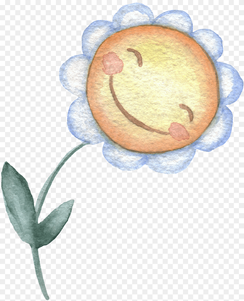 This Graphics Is Smiley Sun Flower Cartoon Transparent Watercolor Painting, Plant, Pattern, Art, Rose Png