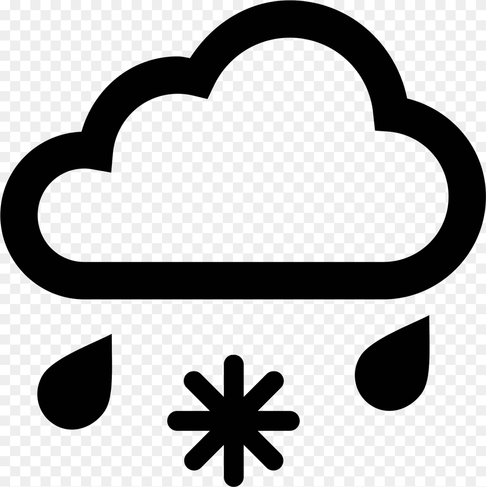 This Icon Depicts A Cloud With Two Lines And A Symbol Snow Weather Icon, Gray Png