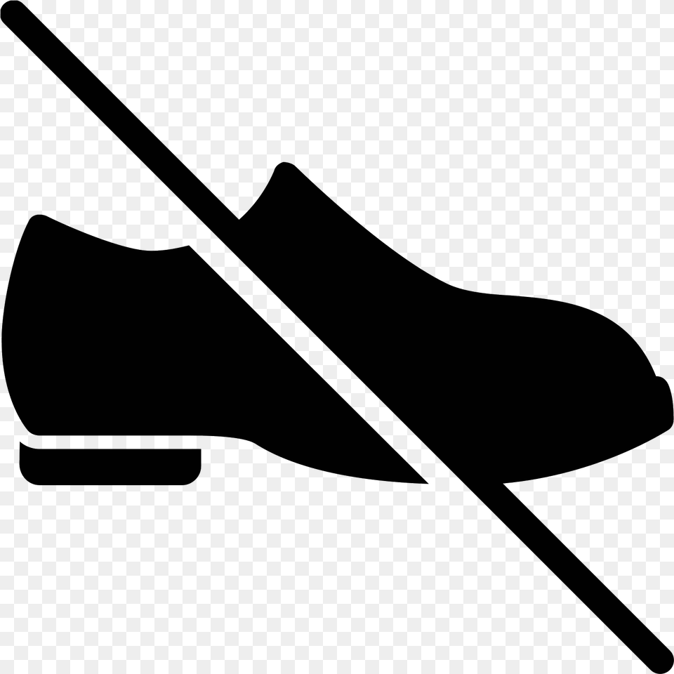This Icon Depicts A Pair Of Shoes With A Slash Mark No Shoes Icon, Gray Free Transparent Png