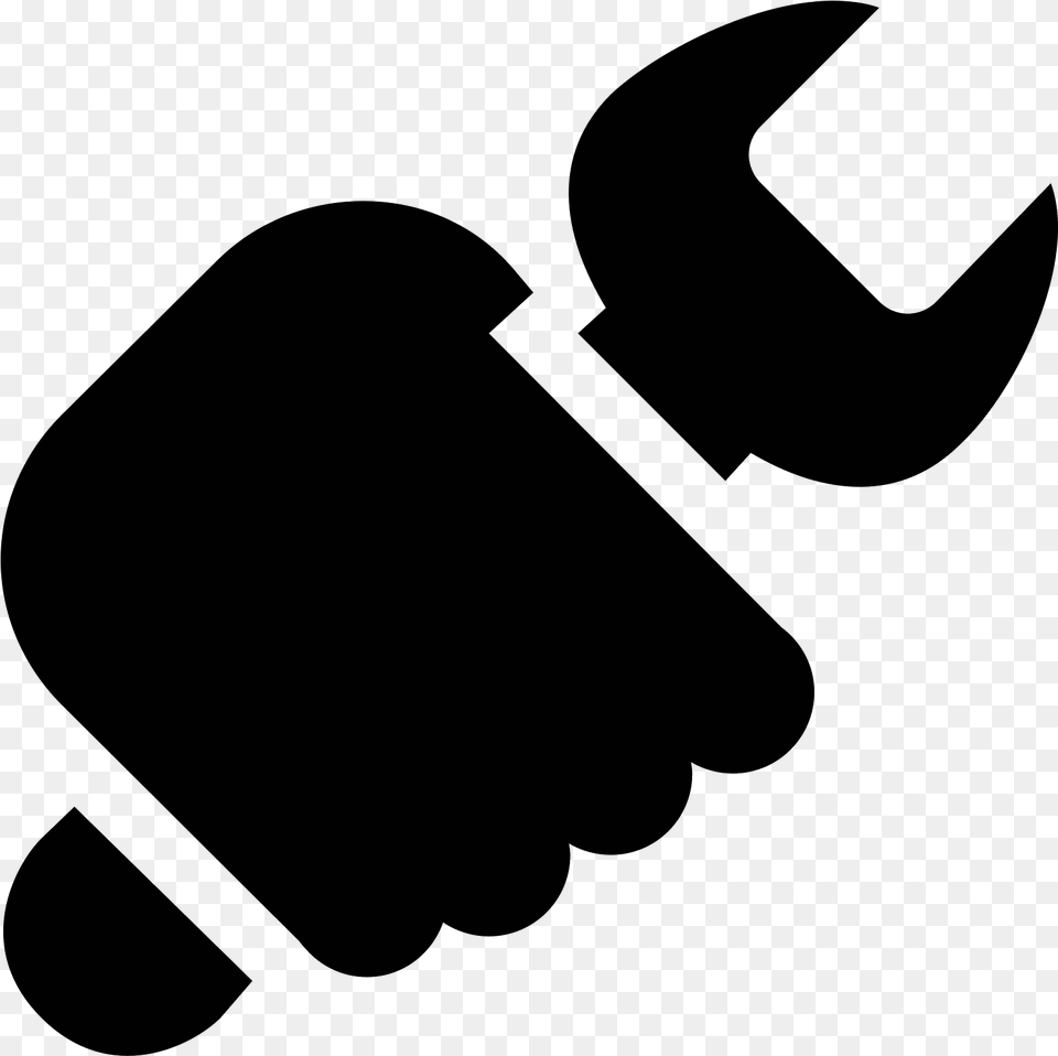 This Icon Is A Hand Holding A Wrench Work Icon, Gray Png Image