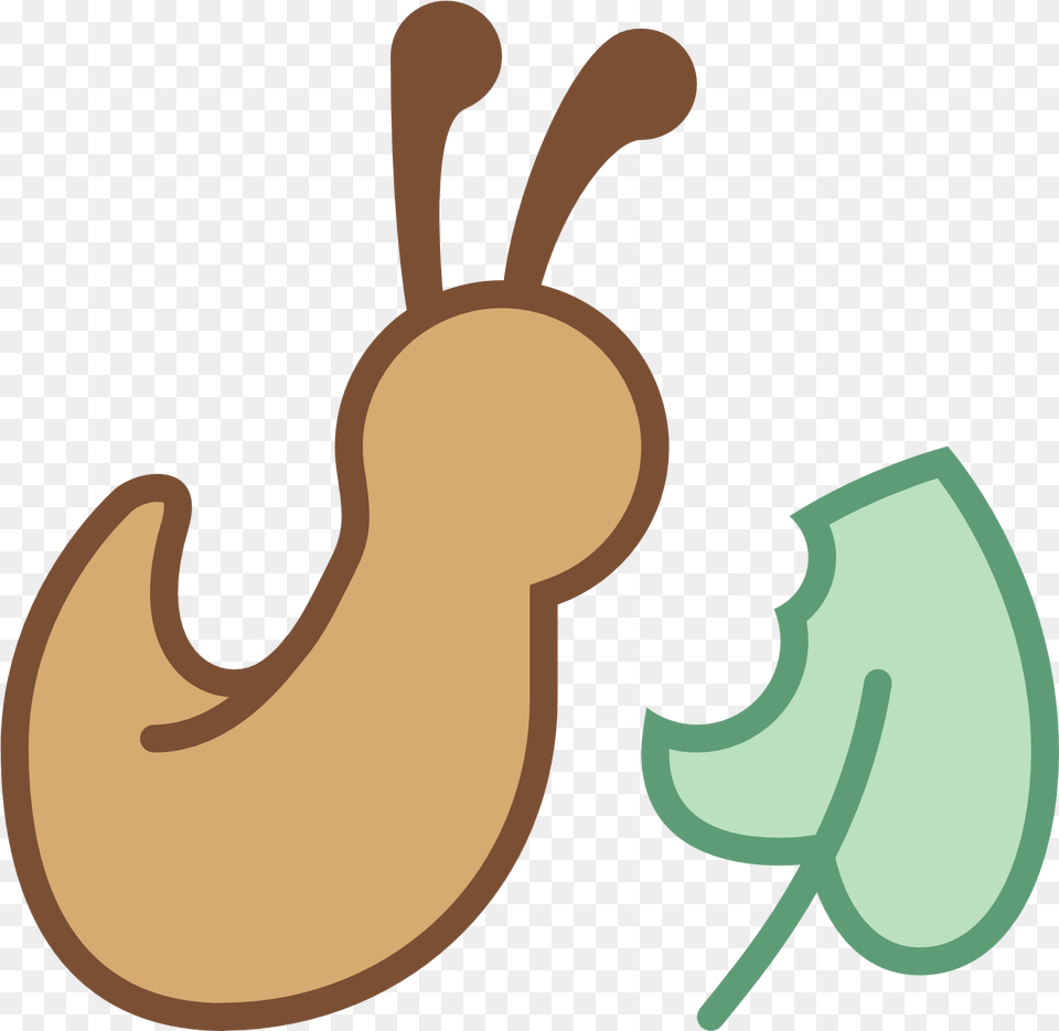 This Icon Is Depicting A Slug Next To A Leaf With A Slug Clipart, Food, Nut, Plant, Produce Png