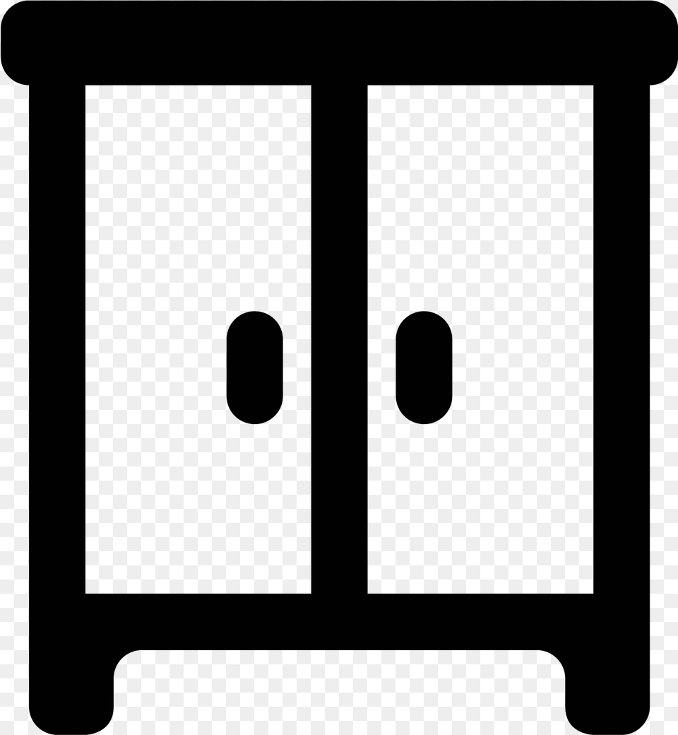 This Icon Is Square In Shape With Two Doors On Front Wardrobe Icon, Gray Free Transparent Png