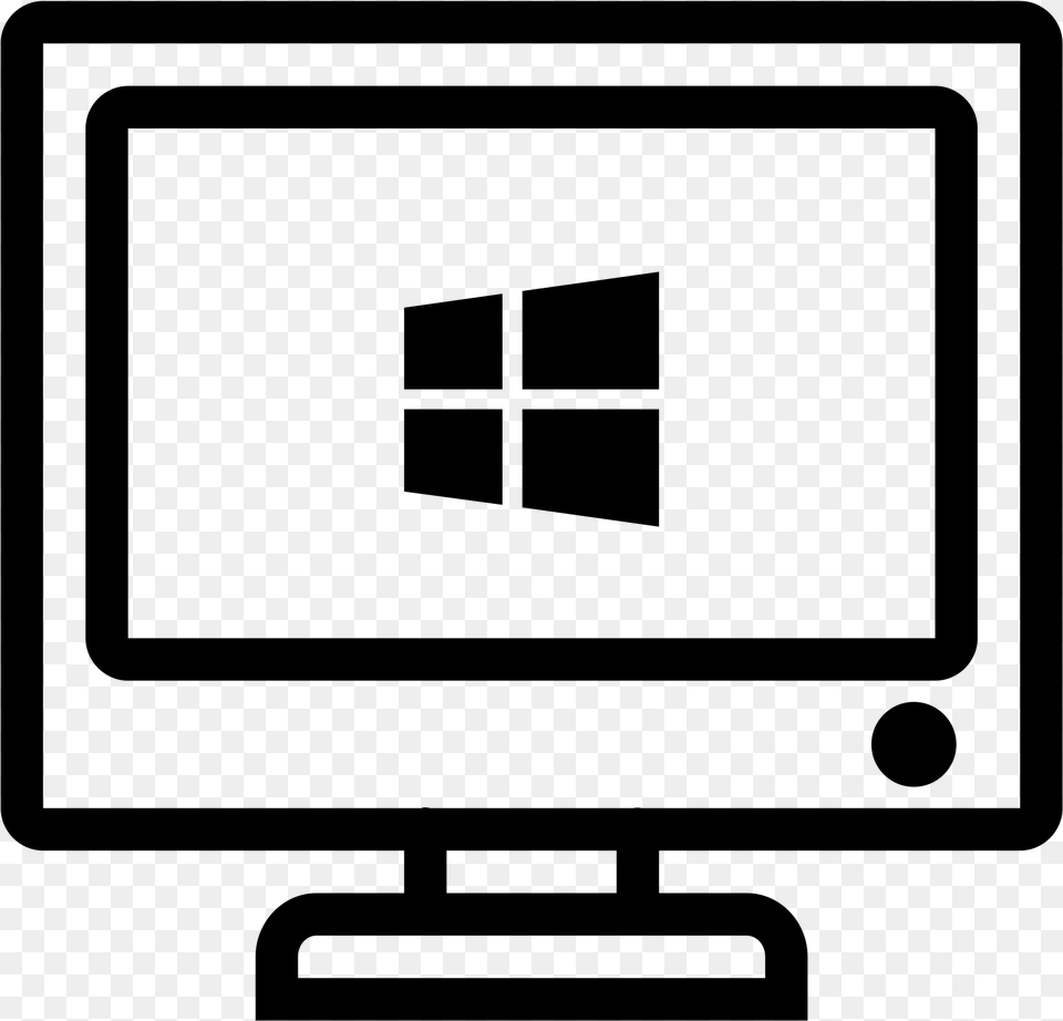 This Icon Looks Just Like A Computer Monitor With A Windows Client Icon, Gray Free Transparent Png