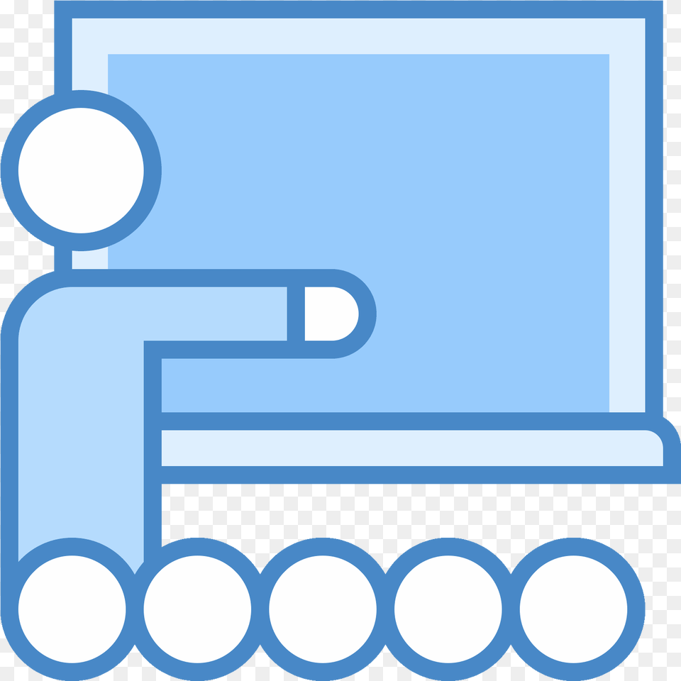 This Icon Represents A Classroom And Shows A Teacher Blue Tutorial Icon, Computer, Electronics, Pc, Laptop Free Transparent Png