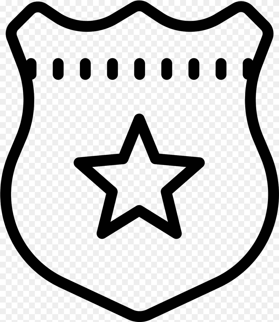 This Icon Represents A Police Badge Esp Symbols, Gray Png